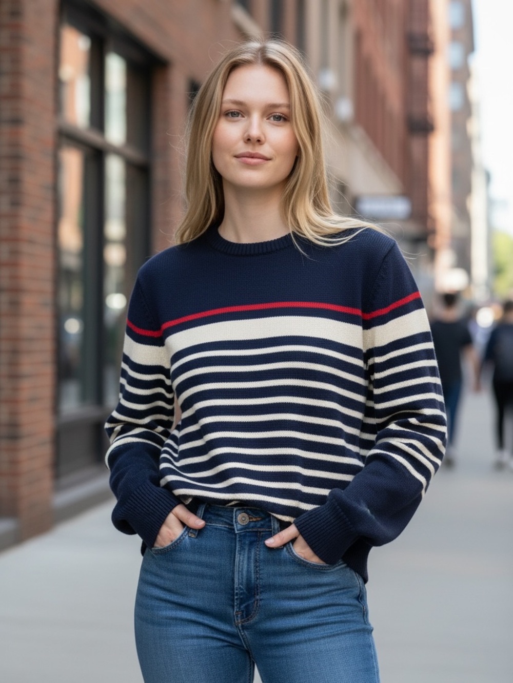 J Crew 100% Cotton Striped Sweater 90s Size Small